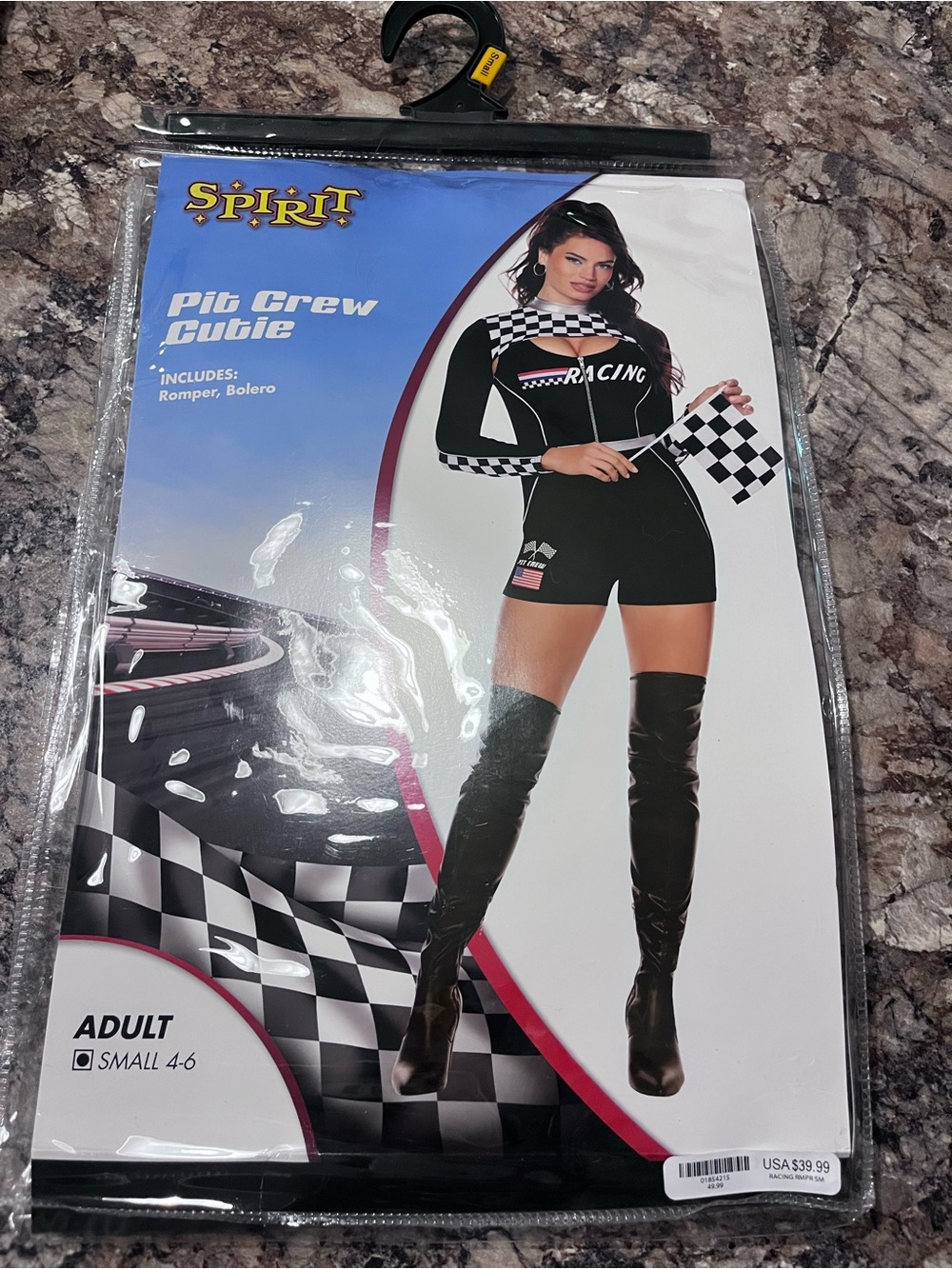 Spirit Black and White Pit Crew Bike Shorts Costume